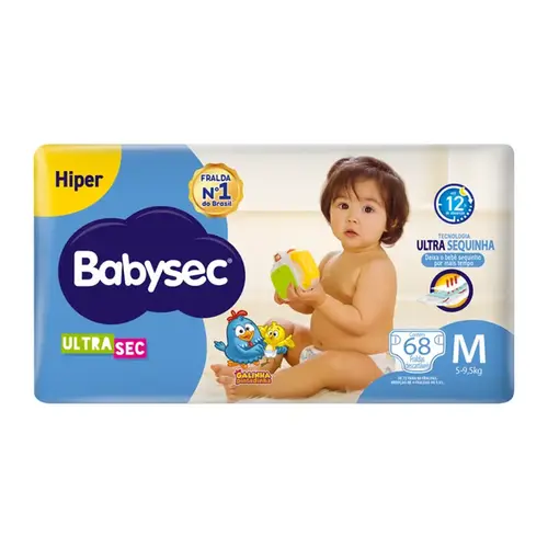 Fralda Babysec Ultrasec Hiper M 68 Unidades
