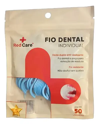 Fio Dental Redcare com Haste Plástica 50 Unidades