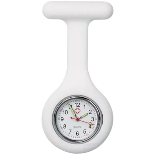 Relógio de Lapela de Silicone Branco Supermedy