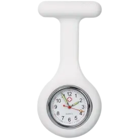 Relógio de Lapela de Silicone Branco Supermedy
