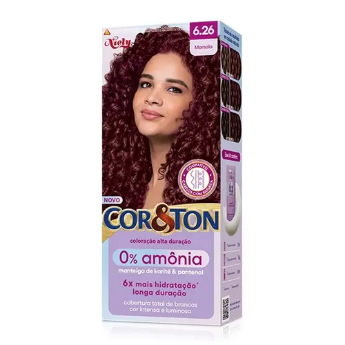 Tintura Cor&Ton Niely Sem Amônia 6.26 Marsala 50g