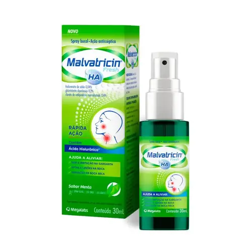Antisséptico Bucal Malvatricin HA Fresh Sabor Menta 30ml