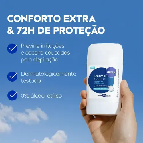 Desodorante Stick Nivea Derma Control Defende 72h 54g
