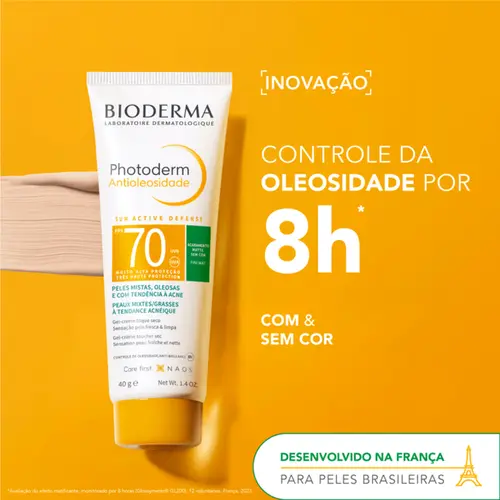 Protetor Solar Facial Bioderma Photoderm Antioleosidade FPS70 Cor Clara 2.0 40g