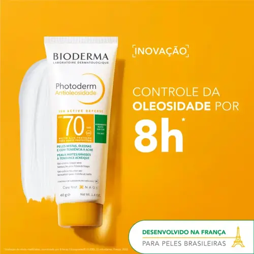 Protetor Solar Facial Bioderma Photoderm Antioleosidade FPS70 Sem Cor 40g