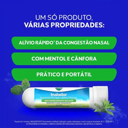 Descongestionante Nasal Vick Inalador 2 Unidades