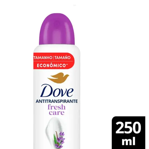 Desodorante Feminino Dove Fresh Care Lavanda & Baunilha 72h Aerossol 250ml