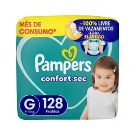 Fralda Pampers Confort Sec Jumbo G 128 Unidades