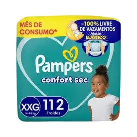 Fralda Pampers Confort Sec Jumbo XXG 112 Unidades