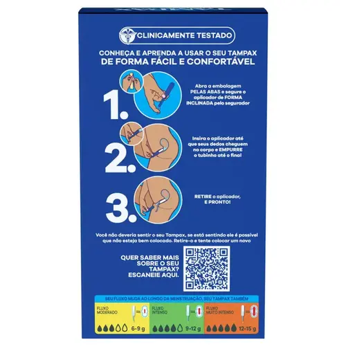 Kit Absorvente Interno Tampax Liberdade Total Fluxo Moderado 4 Unidades + Fluxo Intenso 4 Unidades