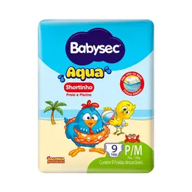 Fralda Babysec Aqua Shortinho P/M 9 Unidades