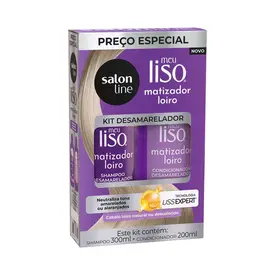 Kit Salon Line Meu Liso Matizador Loiro Shampoo 300ml + Condicionador 200ml