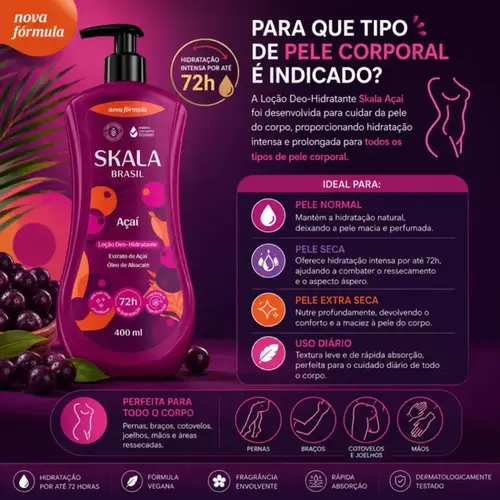Loção Deo-Hidratante Skala Açai 400ml