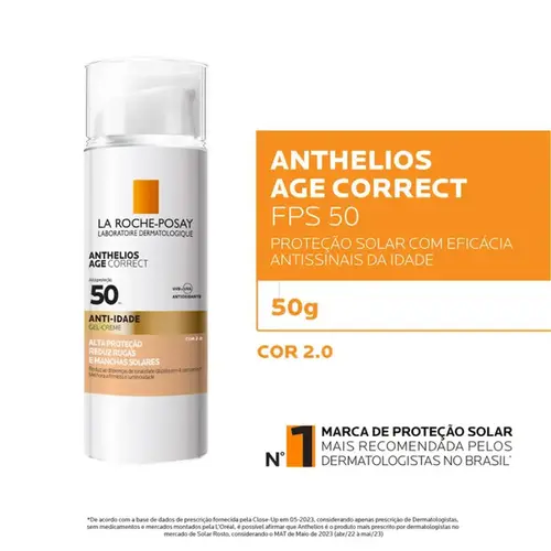Protetor Solar Facial La Roche-Posay Anthelios Age Correct Anti-Idade FPS50 Cor 2.0 50g