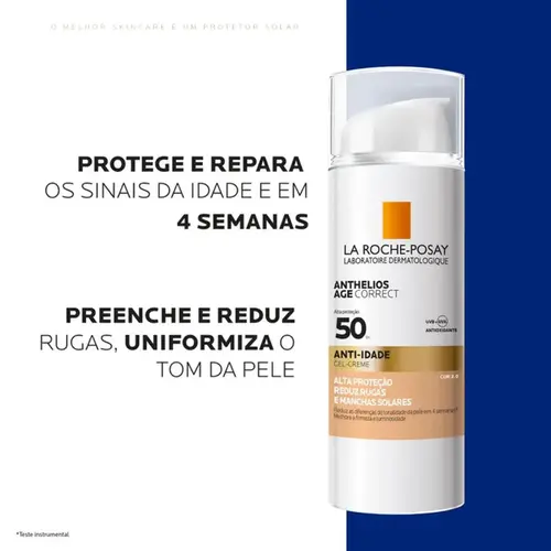 Protetor Solar Facial La Roche-Posay Anthelios Age Correct Anti-Idade FPS50 Cor 2.0 50g