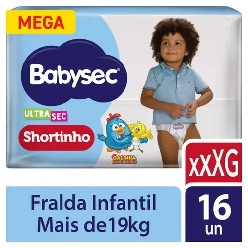 Fralda Babysec Ultrasec Mega Shortinho XXXG 16 Unidades