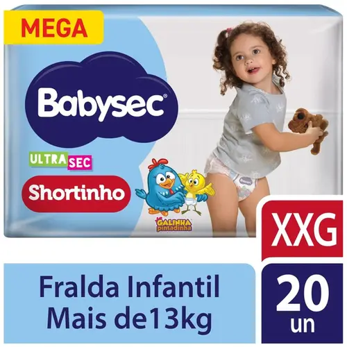 Fralda Babysec Ultrasec Mega Shortinho XXG 20 Unidades