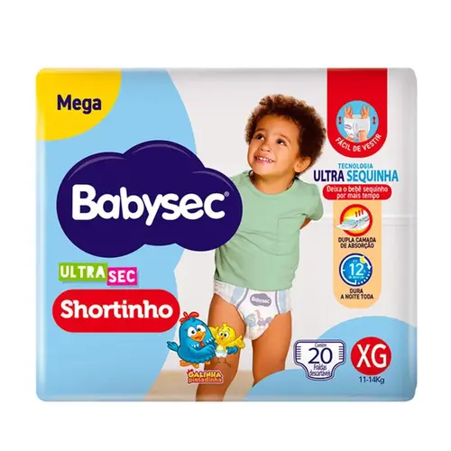 Fralda Babysec Ultrasec Mega Shortinho XG 20 Unidades
