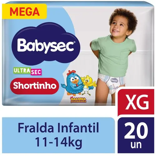 Fralda Babysec Ultrasec Mega Shortinho XG 20 Unidades