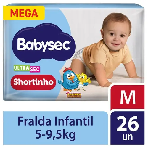Fralda Babysec Ultrasec Mega Shortinho M 26 Unidades
