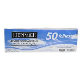 Lenço Descartável Para Depilação Depimiel com 50 Folhas