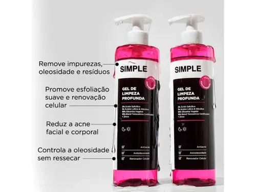 Gel de Limpeza Facial Simple Organic Limpeza Profunda 350g