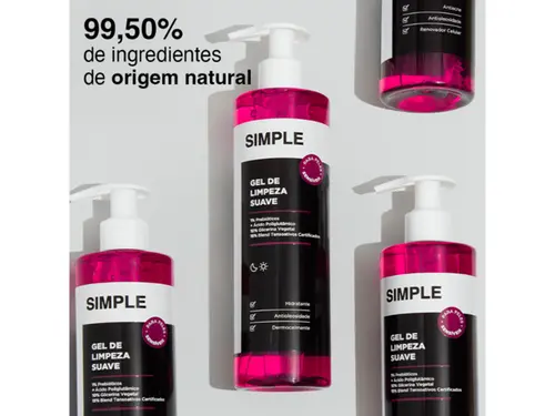 Gel de Limpeza Facial Simple Organic Limpeza Suave 350g