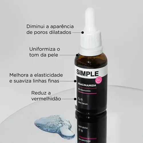 Ultra Sérum Facial Simple Organic Niacinamida 10% 30ml