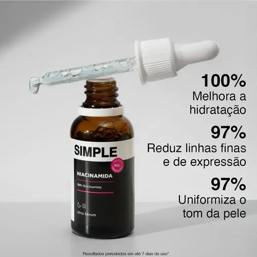 Ultra Sérum Facial Simple Organic Niacinamida 10% 30ml
