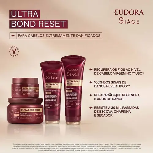 Máscara Capilar Regeneradora Eudora Siàge Ultra Bond Reset 250g