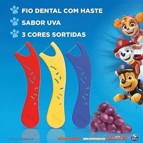 Fio Dental Infantil Gum Flosser Patrulha Canina 20 Unidades