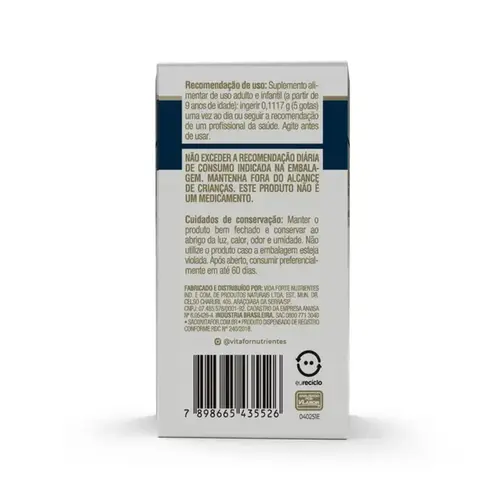 Vitamina D3 + K2 2.000ui Vitafor Sabor Menta 20ml