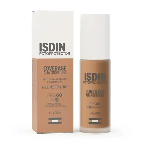 Protetor Solar Facial ISDIN Coverage 5.0 Amber FPS60 30g