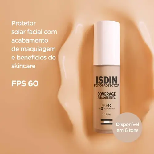 Protetor Solar Facial ISDIN Coverage 2.0 Beige FPS60 30g