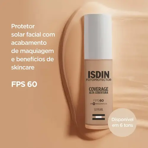 Protetor Solar Facial ISDIN Coverage 1.0 Pearl FPS60 30g