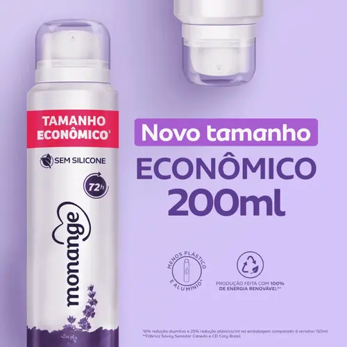 Desodorante Feminino Monange Flor de Lavanda Aerossol 200ml
