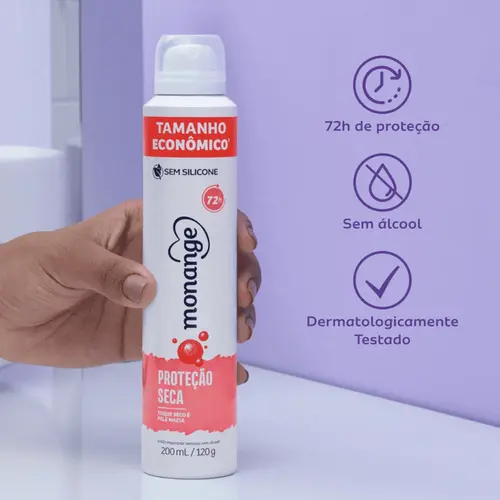Desodorante Feminino Monange Proteção Seca Aerossol 200ml