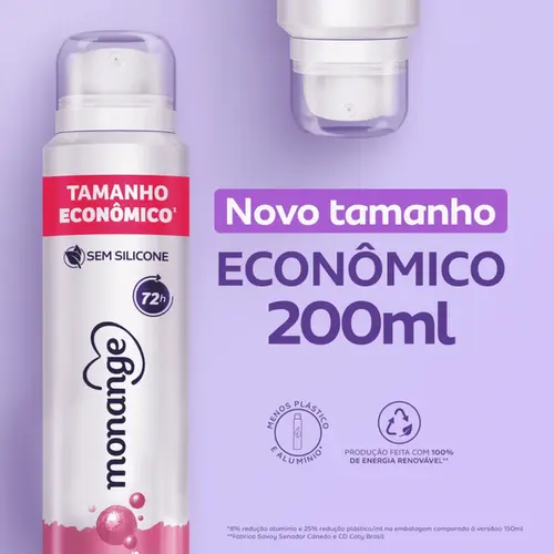 Desodorante Feminino Monange Proteção Seca Aerossol 200ml