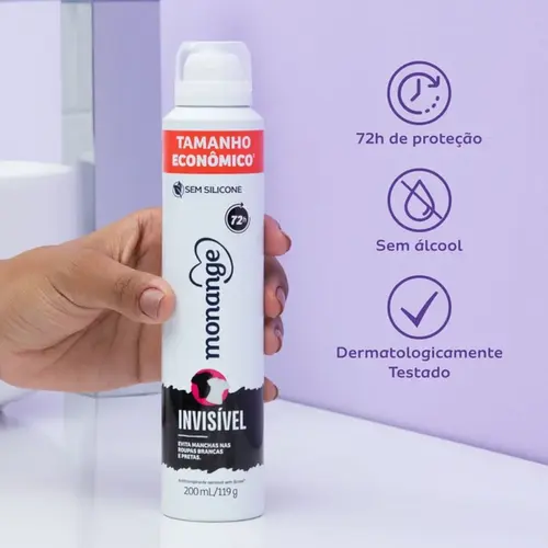 Desodorante Feminino Monange Invisível Aerossol 200ml