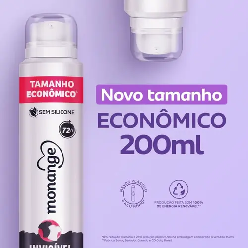 Desodorante Feminino Monange Invisível Aerossol 200ml