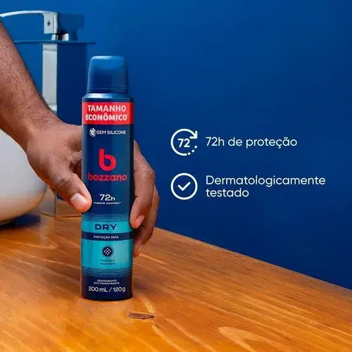 Desodorante Masculino Bozzano Dry 72h Aerossol 200ml