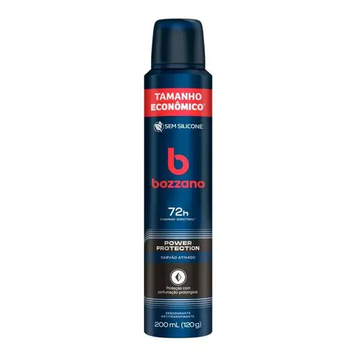 Desodorante Masculino Bozzano Power Protection Carvão Ativado 72h Aerossol 200ml