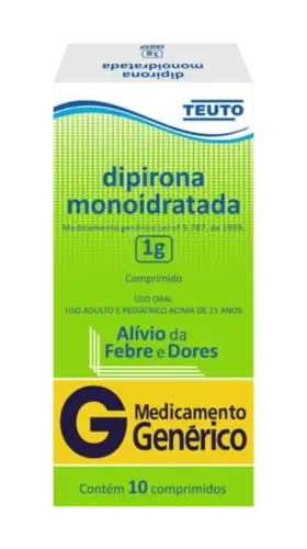 Dipirona Monoidratada 1G 10 Comprimidos Teuto