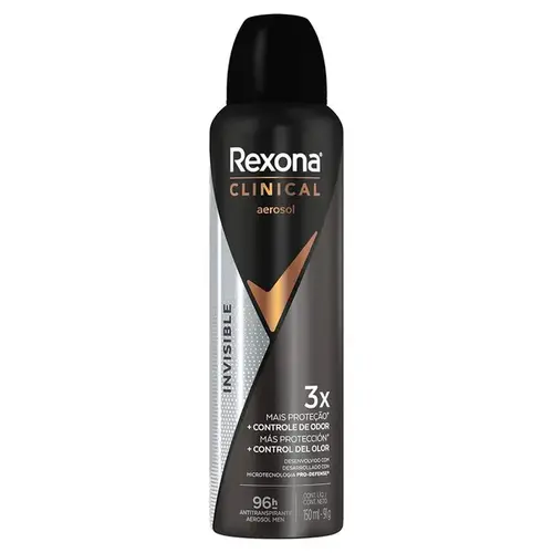 Desodorante Rexona Clinical Invisible Aerosol Masculino 150ml