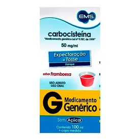 Carbocisteína 50mg/ml - Xarope com 100ml - EMS - Genérico