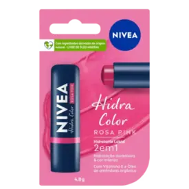 Hidratante Labial Nivea Hidra Color - 2 em 1 - Rosa Pink - 4,8g