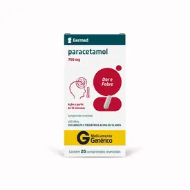 Paracetamol 750mg Germed Genérico 20 Comprimidos