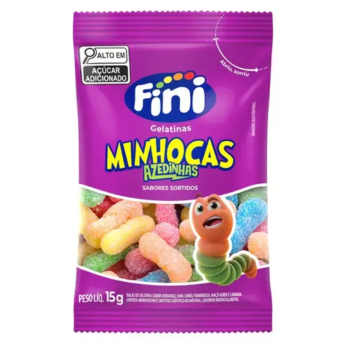 Bala Fini Minhocas Citrica 15g
