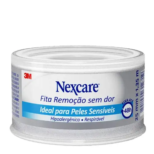 Fita Micropore Nexcare Remoção sem Dor Branca 25mm x 1,35m - 1 Unidade