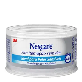 Fita Micropore Nexcare Remoção sem Dor Branca 25mm x 1,35m - 1 Unidade